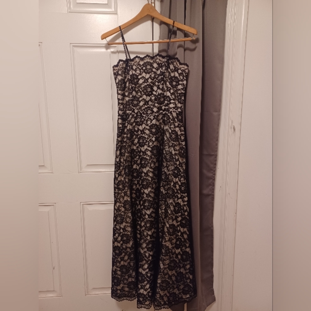 Black and white ball gown